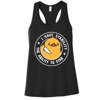 Vintage I Have Stability The Ability To Stab Women's Racerback Tank