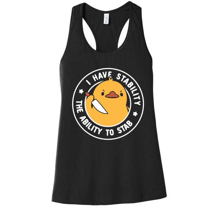 Vintage I Have Stability The Ability To Stab Women's Racerback Tank