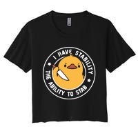 Vintage I Have Stability The Ability To Stab Women's Crop Top Tee