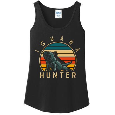 Vintage Iguana Hunter Funny Reptile Lover Ladies Essential Tank