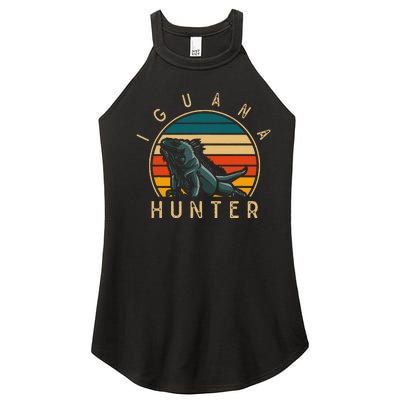 Vintage Iguana Hunter Funny Reptile Lover Women's Perfect Tri Rocker Tank