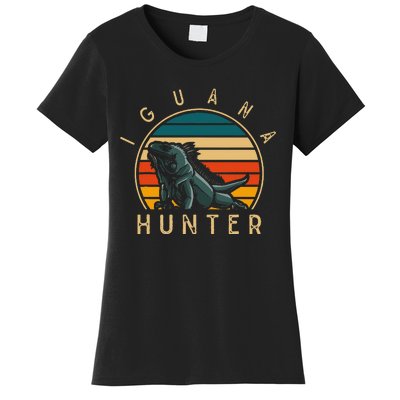 Vintage Iguana Hunter Funny Reptile Lover Women's T-Shirt