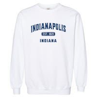 Visit Indianapolis Indiana Vintage Athletic Souvenir Garment-Dyed Sweatshirt