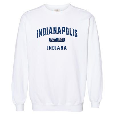 Visit Indianapolis Indiana Vintage Athletic Souvenir Garment-Dyed Sweatshirt