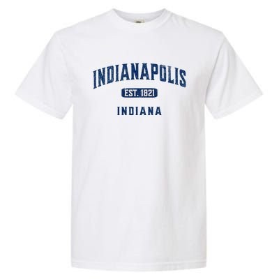 Visit Indianapolis Indiana Vintage Athletic Souvenir Garment-Dyed Heavyweight T-Shirt