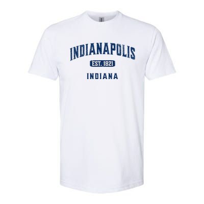 Visit Indianapolis Indiana Vintage Athletic Souvenir Softstyle CVC T-Shirt