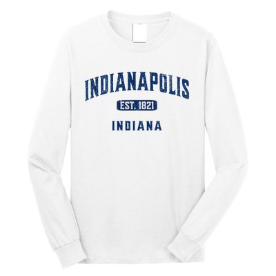 Visit Indianapolis Indiana Vintage Athletic Souvenir Long Sleeve Shirt