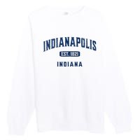 Visit Indianapolis Indiana Vintage Athletic Souvenir Premium Crewneck Sweatshirt