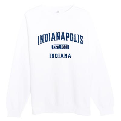 Visit Indianapolis Indiana Vintage Athletic Souvenir Premium Crewneck Sweatshirt