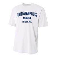 Visit Indianapolis Indiana Vintage Athletic Souvenir Performance Sprint T-Shirt