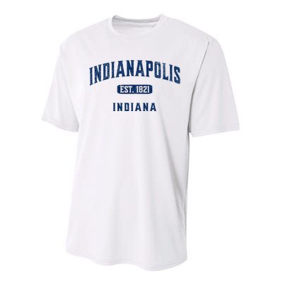 Visit Indianapolis Indiana Vintage Athletic Souvenir Performance Sprint T-Shirt