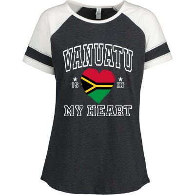 Vanuatu Is In My Heart Proud Flag Athletic Souvenir Gift Enza Ladies Jersey Colorblock Tee