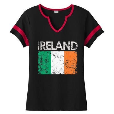 Vintage Ireland Irish Flag Pride Gift Ladies Halftime Notch Neck Tee