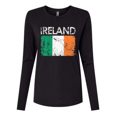 Vintage Ireland Irish Flag Pride Gift Womens Cotton Relaxed Long Sleeve T-Shirt