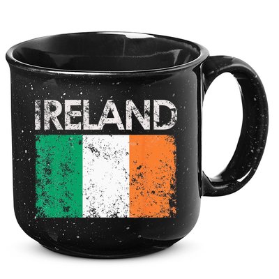 Vintage Ireland Irish Flag Pride Gift 15oz Campfire Ceramic Mug