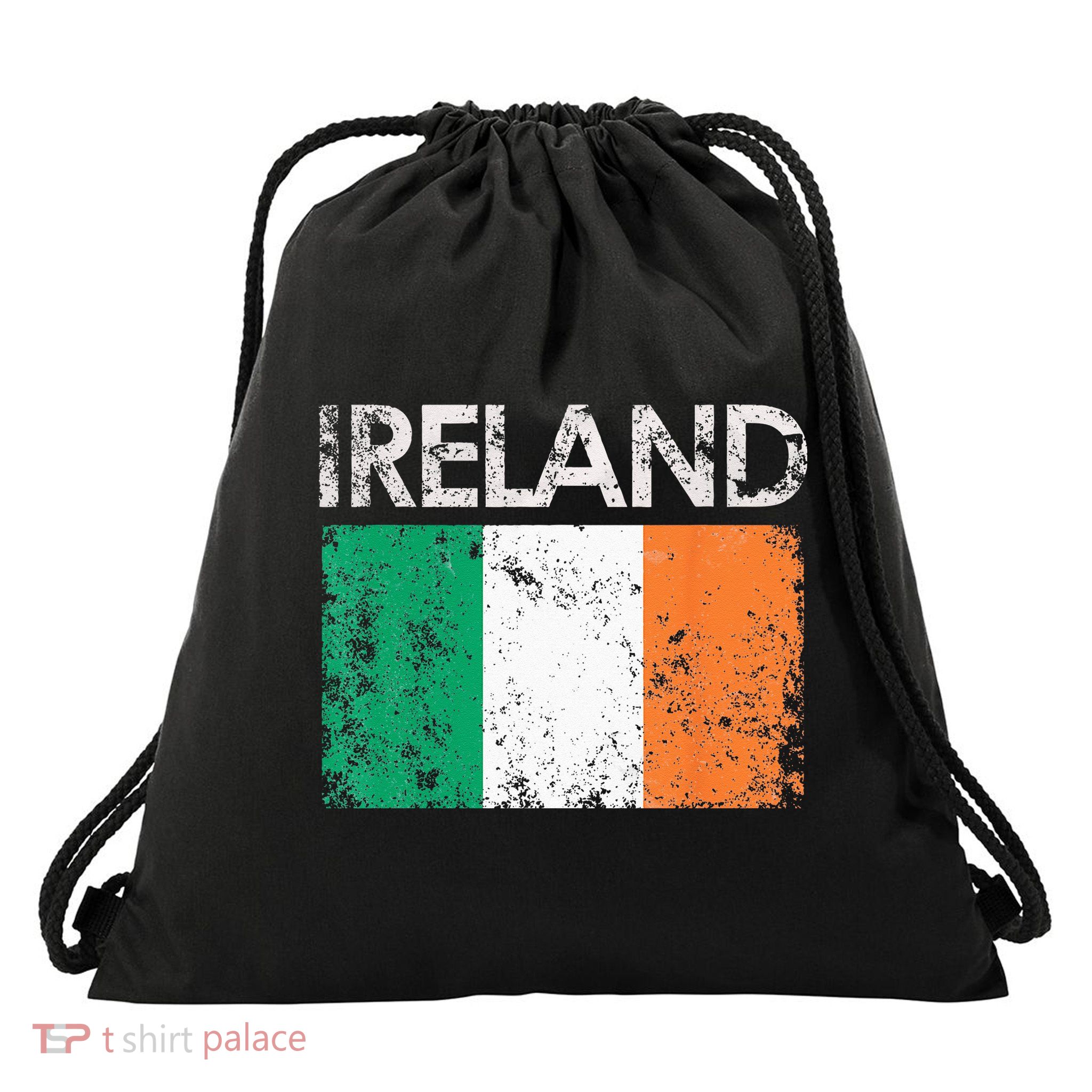 Vintage Ireland Irish Flag Pride Gift Drawstring Bag