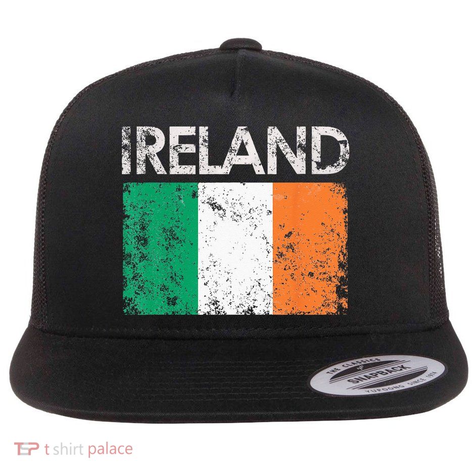 Vintage Ireland Irish Flag Pride Gift Flatbill Hat