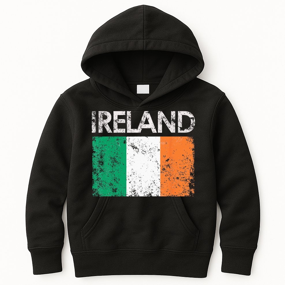 Vintage Ireland Irish Flag Pride Gift Kids Hoodie