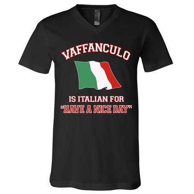 Vaffanculo Is Italian For Have A Nice Day V-Neck T-Shirt
