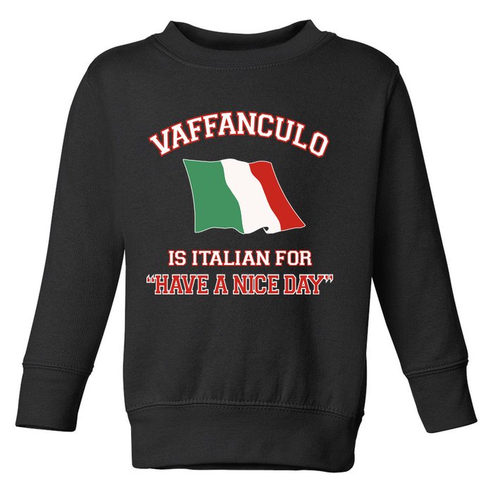 Vaffanculo Is Italian For Have A Nice Day Toddler Sweatshirt