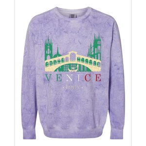 Venice Italy Iconic Gondola Rialto Bridge Ponte Di Rialto Colorblast Crewneck Sweatshirt