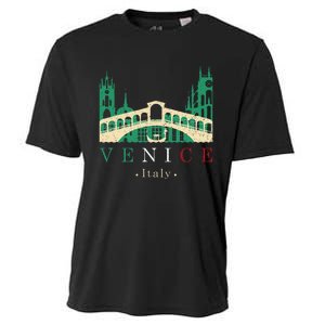 Venice Italy Iconic Gondola Rialto Bridge Ponte Di Rialto Cooling Performance Crew T-Shirt