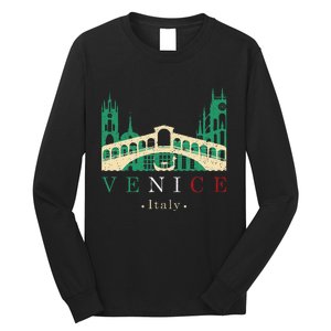 Venice Italy Iconic Gondola Rialto Bridge Ponte Di Rialto Long Sleeve Shirt