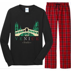 Venice Italy Iconic Gondola Rialto Bridge Ponte Di Rialto Long Sleeve Pajama Set