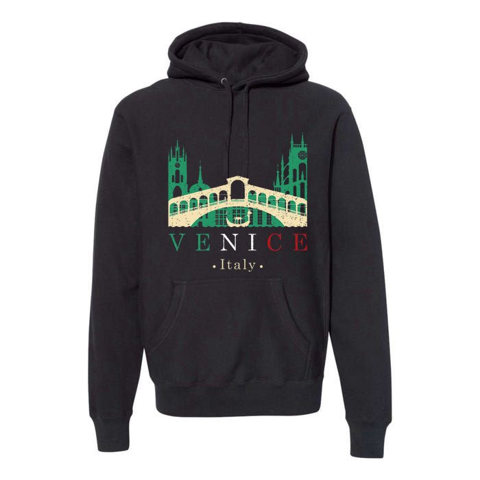 Venice Italy Iconic Gondola Rialto Bridge Ponte Di Rialto Premium Hoodie