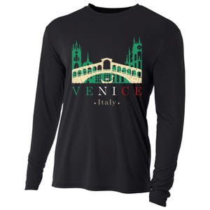 Venice Italy Iconic Gondola Rialto Bridge Ponte Di Rialto Cooling Performance Long Sleeve Crew