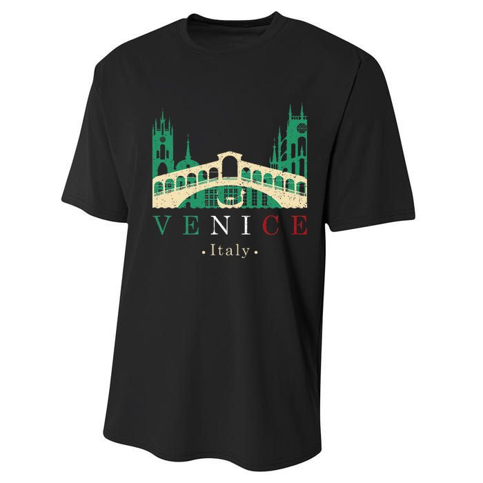 Venice Italy Iconic Gondola Rialto Bridge Ponte Di Rialto Performance Sprint T-Shirt