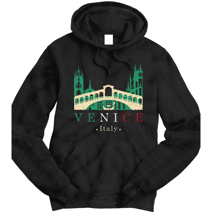 Venice Italy Iconic Gondola Rialto Bridge Ponte Di Rialto Tie Dye Hoodie