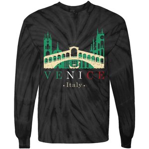 Venice Italy Iconic Gondola Rialto Bridge Ponte Di Rialto Tie-Dye Long Sleeve Shirt