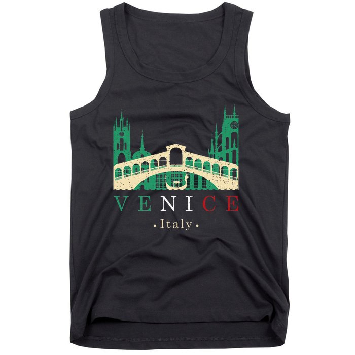 Venice Italy Iconic Gondola Rialto Bridge Ponte Di Rialto Tank Top