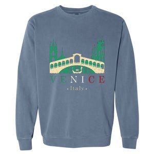 Venice Italy Iconic Gondola Rialto Bridge Ponte Di Rialto Garment-Dyed Sweatshirt