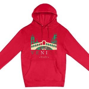 Venice Italy Iconic Gondola Rialto Bridge Ponte Di Rialto Premium Pullover Hoodie