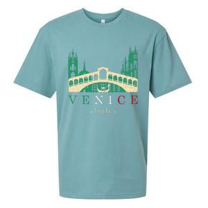 Venice Italy Iconic Gondola Rialto Bridge Ponte Di Rialto Sueded Cloud Jersey T-Shirt