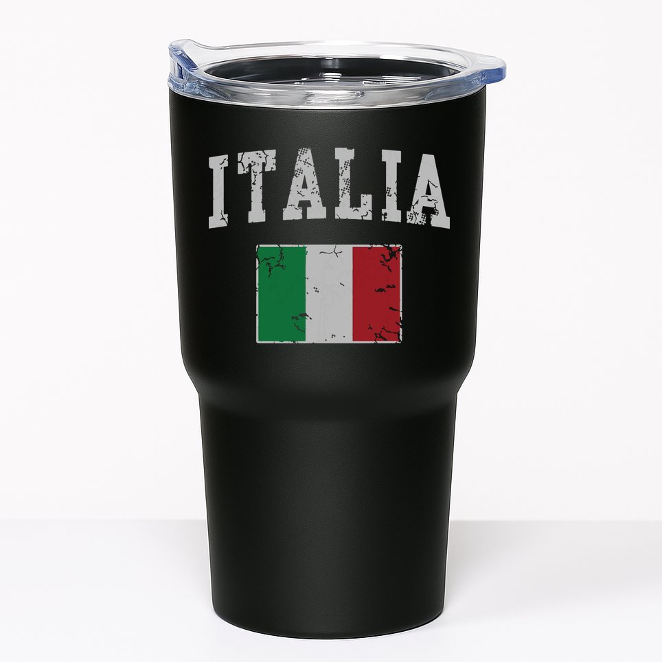 Vintage Italia Italian Flag Italy Men Women Kids Tumbler