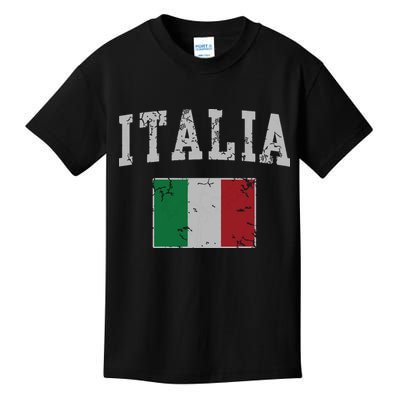 Vintage Italia Italian Flag Italy Men Women Kids Kids T-Shirt