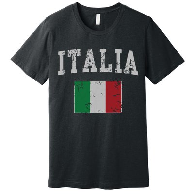 Vintage Italia Italian Flag Italy Men Women Kids Premium T-Shirt
