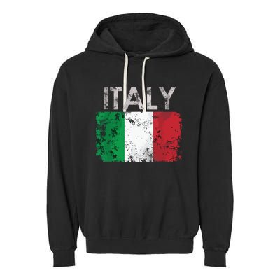 Vintage Italy Italia Italian Flag Pride Gift Garment-Dyed Fleece Hoodie