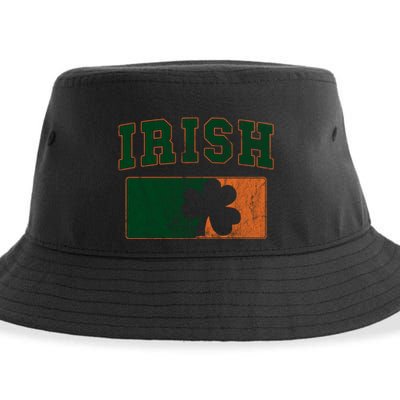 Vintage Irish Ireland Shamrocks Retro St Patricks Day Gift Sustainable Bucket Hat