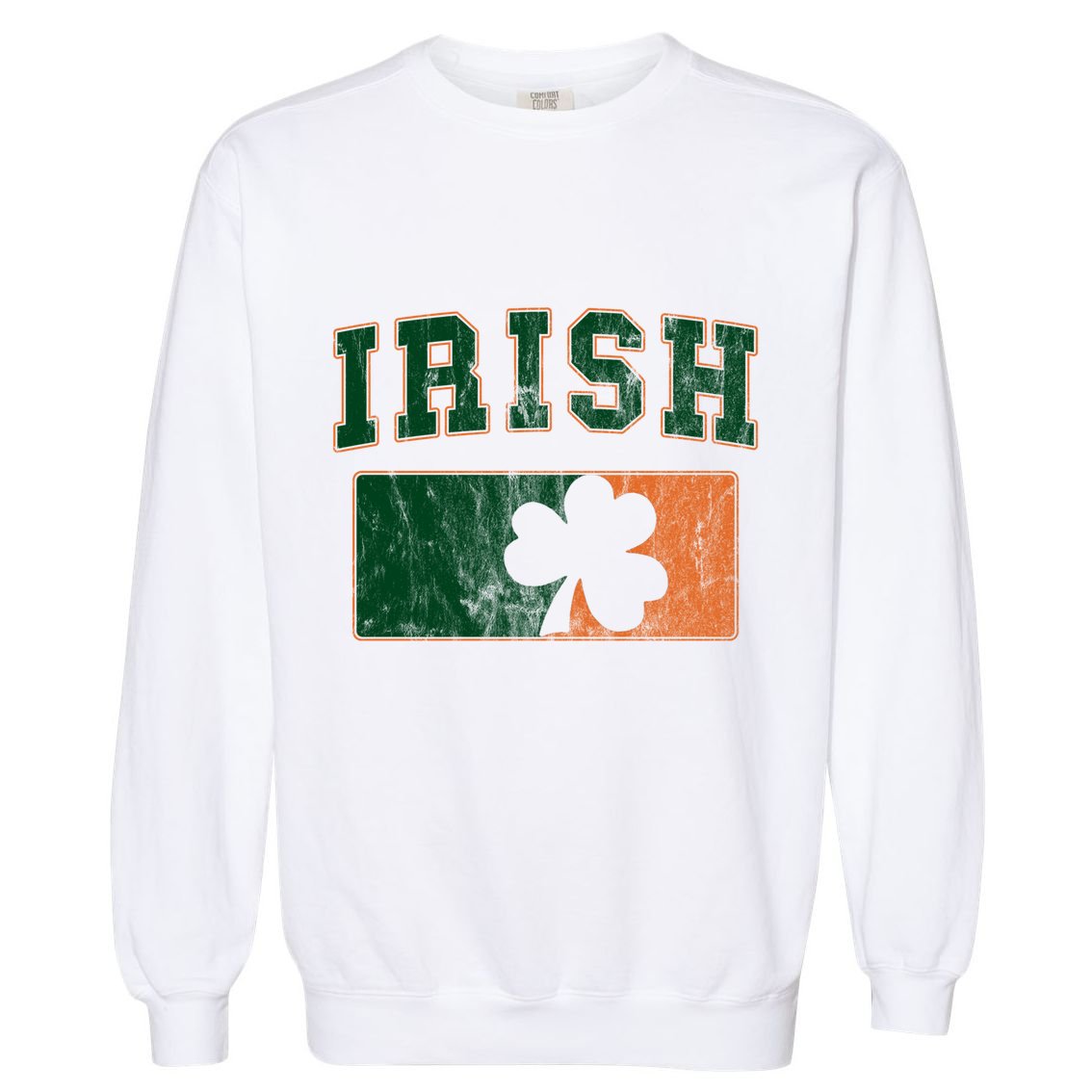 Vintage Irish Ireland Shamrocks Retro St Patricks Day Gift Garment-Dyed Sweatshirt