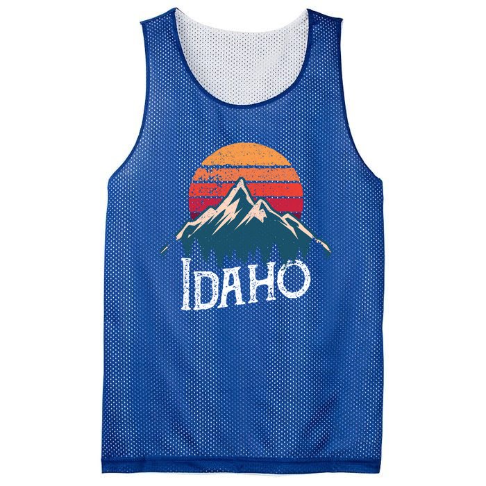 Vintage Idaho Id Mountains Outdoor Wildness Retro Gift Mesh Reversible Basketball Jersey Tank