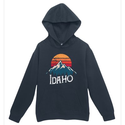 Vintage Idaho Id Mountains Outdoor Wildness Retro Gift Urban Pullover Hoodie