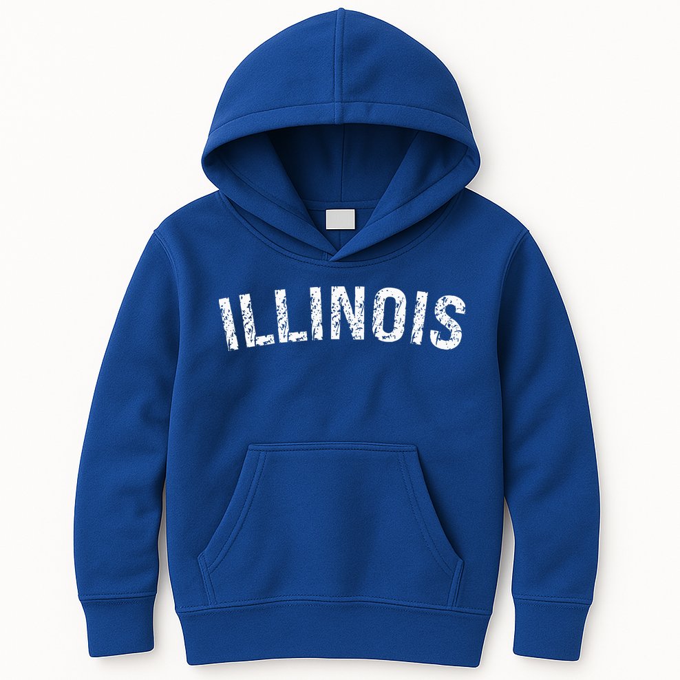 Vintage Illinois Illinois Orange Kids Hoodie