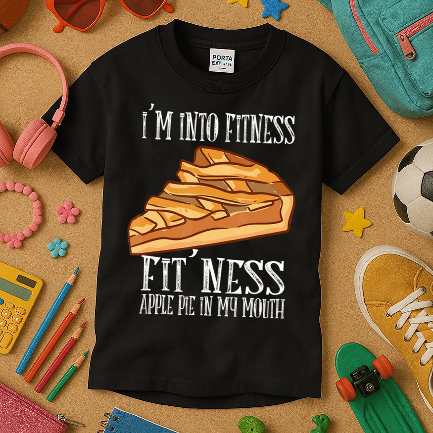 Vintage I'm Into Fitness Fit' Ness Apple Pie In My Mouth Kids T-Shirt