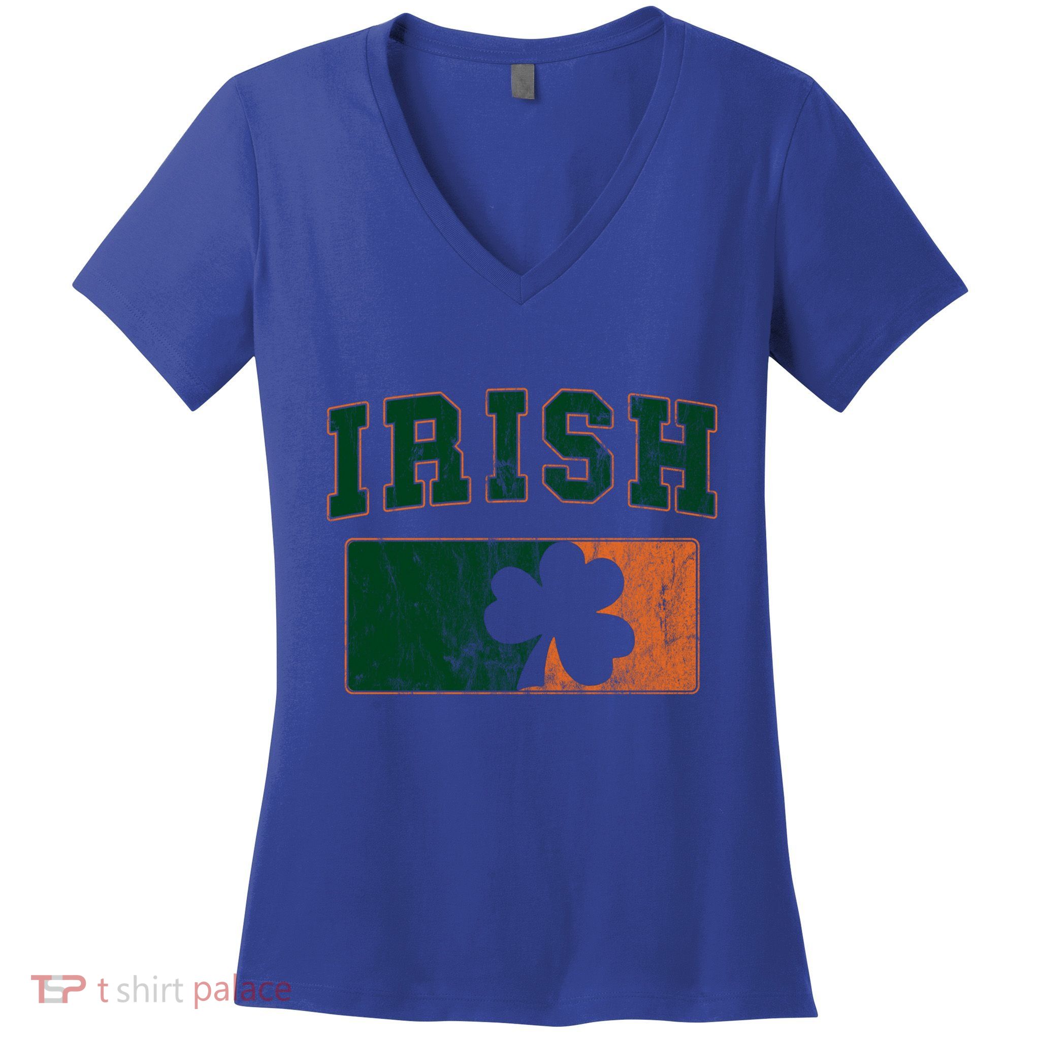 Vintage Irish Ireland Shamrocks Retro St Patricks Day Gift Women's V-Neck T-Shirt