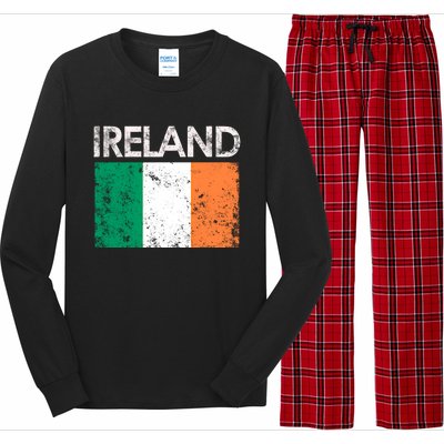 Vintage Ireland Irish Flag Pride Gift Cool Gift Long Sleeve Pajama Set