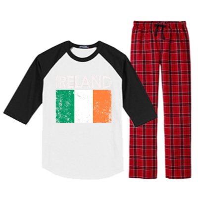 Vintage Ireland Irish Flag Pride Gift Cool Gift Raglan Sleeve Pajama Set